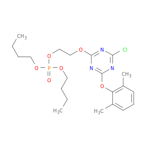 Phosphoric acid, dibutyl2-[[4-chloro-6-(2,6-dimethylphenoxy)-1,3,5-triazin-2-yl]oxy]ethyl ester