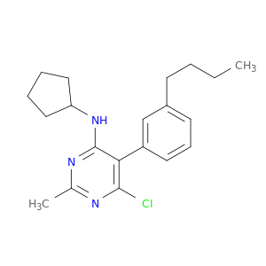 4-Pyrimidinamine, 5-(3-butylphenyl)-6-chloro-N-cyclopentyl-2-methyl-