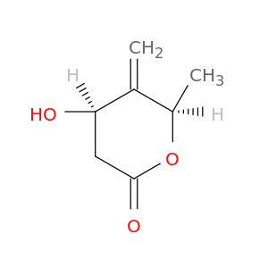 2H-Pyran-2-one, tetrahydro-4-hydroxy-6-methyl-5-methylene-, (4R,6R)-