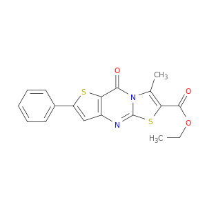 9H-Thiazolo[3,2-a]thieno[3,2-d]pyrimidine-6-carboxylicacid, 7-methyl-9-oxo-2-phenyl-, ethyl ester