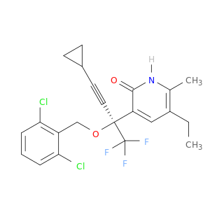 3-{(2s)-4-cyclopropyl-2-[(2,6-dichlorobenzyl)oxy]-1,1,1-trifluorobut-3-yn-2-yl}-5-ethyl-6-methylpyridin-2(1h)-one