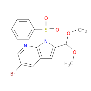 1H-吡咯并[2,3-B]吡啶,5-溴-2-(二甲氧基甲基)-1-(苯磺酰基)-