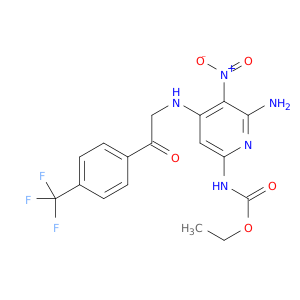 ETHYL N-[6-AMINO-5-NITRO-4-[[2-OXO-2-[4-(TRIFLUOROMETHYL)PHENYL]ETHYL]AMINO](PYRIDIN-2-YL)]CARBAMATE