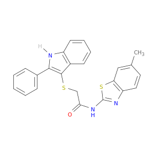 N-(6-METHYLBENZOTHIAZOL-2-YL)-2-[(2-PHENYL-1H-INDOL-3-YL)SULFANYL]ACETAMIDE