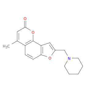 2H-Furo[2,3-h]-1-benzopyran-2-one, 4-methyl-8-(1-piperidinylmethyl)-