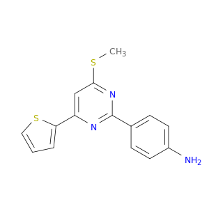 Benzenamine, 4-[4-(methylthio)-6-(2-thienyl)-2-pyrimidinyl]-