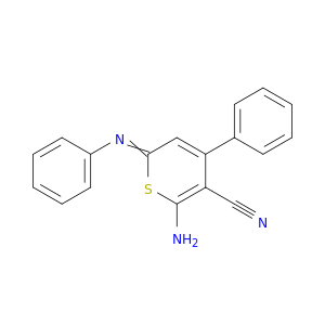 2H-Thiopyran-5-carbonitrile, 6-amino-4-phenyl-2-(phenylimino)-