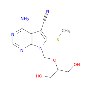 7H-Pyrrolo[2,3-d]pyrimidine-5-carbonitrile,4-amino-7-[[2-hydroxy-1-(hydroxymethyl)ethoxy]methyl]-6-(methylthio)-