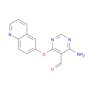 5-Pyrimidinecarboxaldehyde, 4-amino-6-(6-quinolinyloxy)-