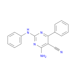 5-Pyrimidinecarbonitrile, 4-amino-6-phenyl-2-(phenylamino)-