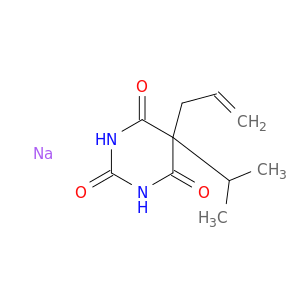 -Pyrimidinetrione,5-(1-甲基乙基)-5-(2-丙烯-1-基)-,钠盐(1：1)