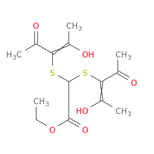 Acetic acid, bis[(1-acetyl-2-hydroxy-1-propenyl)thio]-, ethyl ester