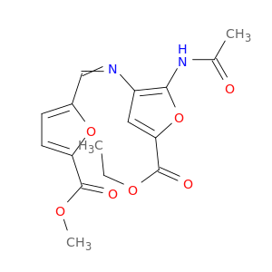 2-Furancarboxylic acid,5-(acetylamino)-4-[[[5-(methoxycarbonyl)-2-furanyl]methylene]amino]-, ethylester