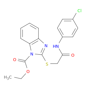 1H-Benzimidazole-1-carboxylicacid, 2-[[2-[(4-chlorophenyl)amino]-2-oxoethyl]thio]-, ethyl ester