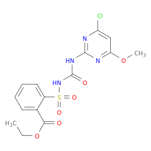 Benzoic acid, 2-(((((4-chloro-6-methoxy-2-pyrimidinyl)amino)carbonyl)amino)sulfonyl)-, ethyl ester