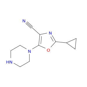 2-Cyclopropyl-5-(piperazin-1-yl)-1,3-oxazole-4-carbonitrile