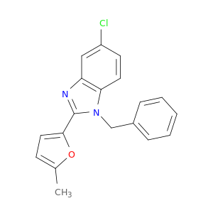 1H-Benzimidazole, 5-chloro-2-(5-methyl-2-furanyl)-1-(phenylmethyl)-