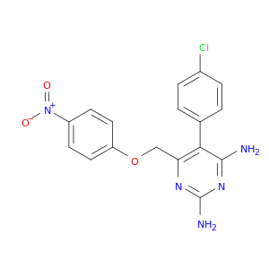 5-(4-CHLOROPHENYL)-6-((4-NITROPHENOXY)METHYL)PYRIMIDINE-2,4-DIAMINE