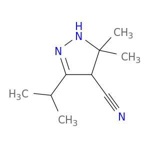 1H-Pyrazole-4-carbonitrile, 4,5-dihydro-5,5-dimethyl-3-(1-methylethyl)-