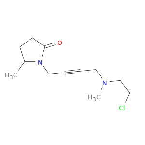 2-Pyrrolidinone,1-[4-[(2-chloroethyl)methylamino]-2-butyn-1-yl]-5-methyl-, hydrochloride (1:1)