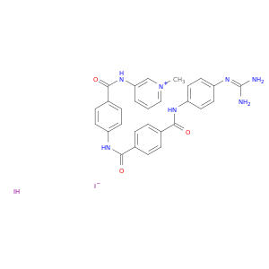 3-[(4-{[4-({4-[(diaminomethylidene)amino]phenyl}carbamoyl)benzoyl]amino}benzoyl)amino]-1-methylpyridinium iodide hydroiodide(1:1:1)