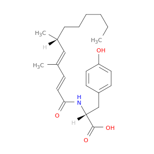 D-Tyrosine, N-[(2E,4E,6R)-4,6-dimethyl-1-oxo-2,4-dodecadienyl]-