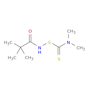 Propanamide, N-[[(dimethylamino)thioxomethyl]thio]-2,2-dimethyl-