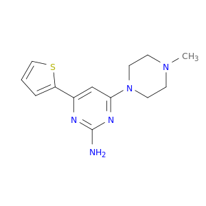 2-Pyrimidinamine, 4-(4-methyl-1-piperazinyl)-6-(2-thienyl)-