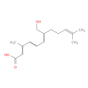 2,4,6,10-Dodecatetraenoic acid, 7-(hydroxymethyl)-3,11-dimethyl-