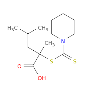 Pentanoic acid, 2,4-dimethyl-2-[(1-piperidinylthioxomethyl)thio]-