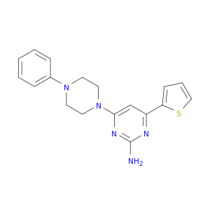 2-Pyrimidinamine, 4-(4-phenyl-1-piperazinyl)-6-(2-thienyl)-