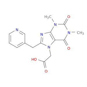 7H-Purine-7-aceticacid, 1,2,3,6-tetrahydro-1,3-dimethyl-2,6-dioxo-8-(3-pyridinylmethyl)-