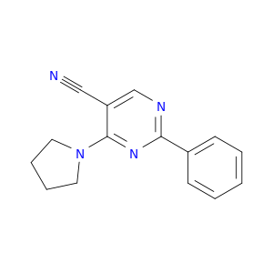 5-Pyrimidinecarbonitrile, 2-phenyl-4-(1-pyrrolidinyl)-