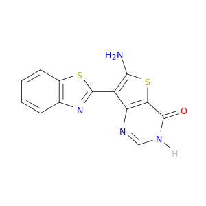 Thieno[3,2-d]pyrimidin-4(1H)-one, 6-amino-7-(2-benzothiazolyl)-