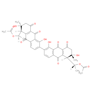 [(1R)-1-[(1S,2S)-6-[(5S,6S)-5-[(1R)-1-acetyloxyethyl]-1,6-dihydroxy-6-methyl-8,9,10-trioxo-5,7-dihydroanthracen-2-yl]-2,5-dihydroxy-2-methyl-4,9,10-trioxo-1,3-dihydroanthracen-1-yl]ethyl] acetate
