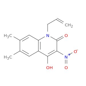 2(1H)-Quinolinone, 4-hydroxy-6,7-dimethyl-3-nitro-1-(2-propenyl)-