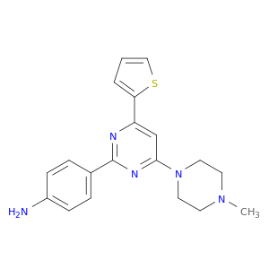 Benzenamine, 4-[4-(4-methyl-1-piperazinyl)-6-(2-thienyl)-2-pyrimidinyl]-