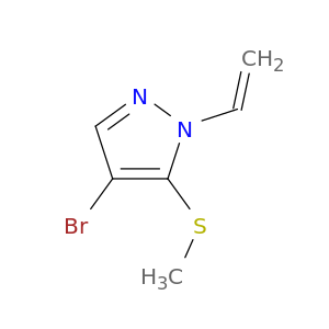 1H-Pyrazole, 4-bromo-1-ethenyl-5-(methylthio)-