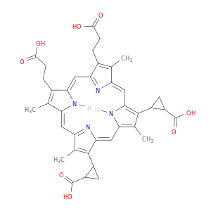 2,2'-[13,17-bis(2-carboxyethyl)-3,8,12,18-tetramethylporphyrin-2,7-diyl]dicyclopropanecarboxylic acid