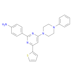 Benzenamine, 4-[4-(4-phenyl-1-piperazinyl)-6-(2-thienyl)-2-pyrimidinyl]-