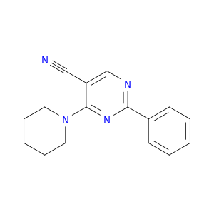 5-Pyrimidinecarbonitrile, 2-phenyl-4-(1-piperidinyl)-