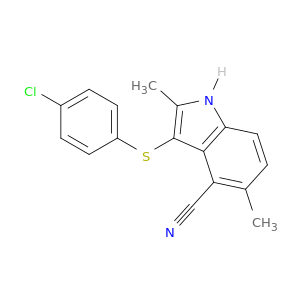 1H-Indole-4-carbonitrile, 3-[(4-chlorophenyl)thio]-2,5-dimethyl-