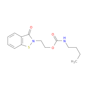 Carbamic acid, butyl-, 2-(3-oxo-1,2-benzisothiazol-2(3H)-yl)ethyl ester (9CI)