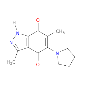 1H-Indazole-4,7-dione, 3,6-dimethyl-5-(1-pyrrolidinyl)-