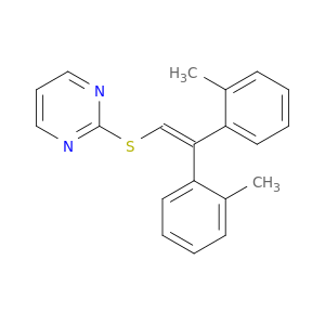 Pyrimidine, 2-[[2,2-bis(2-methylphenyl)ethenyl]thio]-