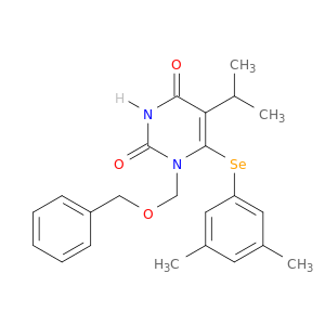 2,4(1H,3H)-Pyrimidinedione,6-[(3,5-dimethylphenyl)seleno]-5-(1-methylethyl)-1-[(phenylmethoxy)methyl]-