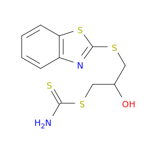 Carbamodithioic acid, 3-(2-benzothiazolylthio)-2-hydroxypropyl ester