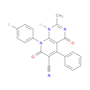 8-(4-FLUOROPHENYL)-1,4,7,8-TETRAHYDRO-2-METHYL-4,7-DIOXO-5-PHENYL-PYRIDO[2,3-D]PYRIMIDINE-6-CARBONITRILE