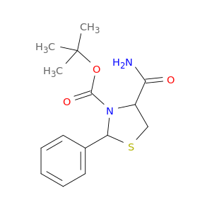 3-Thiazolidinecarboxylicacid, 4-(aminocarbonyl)-2-phenyl-, 1,1-dimethylethyl ester