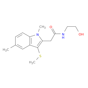 1H-Indole-2-acetamide, N-(2-hydroxyethyl)-1,5-dimethyl-3-(methylthio)-